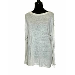 Iro Cream Long Sleeve Linen Sweater Small
